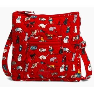 Vera Bradley Cotton Hipster Crossbody-Holiday Cats